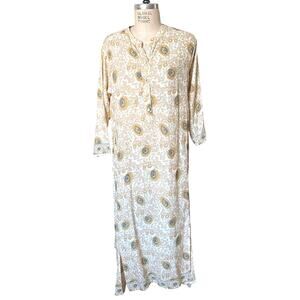 Natalie Martin Midi Kaftan in Vintage Beige Sand Size XS